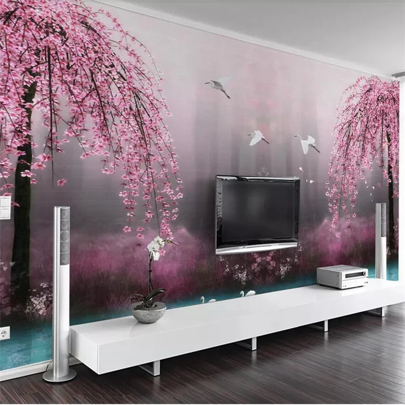 beibehang Beautiful dreamy pink cherry swan lake landscape TV background wall custom large mural green wallpaper papel de parede
beibehang Beautiful dreamy pink cherry swan lake landscape TV background wall custom large mural green wallpaper papel de parede