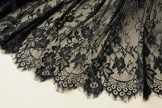 black French Bilateral Chantilly Lace Fabric/ Classical Design Nylon Lace Tissue Full Dress Wedding Gown Eyelash Lace Black
black French Bilateral Chantilly Lace Fabric/ Classical Design Nylon Lace Tissue Full Dress Wedding Gown Eyelash Lace Black