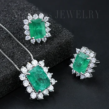 Newranos Square Green Jewelry Set Crashed Fusion Stone Pendant Necklace & Stud Earrings CZ Zircon Sets Women Jewelry SFX0011384
Newranos Square Green Jewelry Set Crashed Fusion Stone Pendant Necklace & Stud Earrings CZ Zircon Sets Women Jewelry SFX0011384