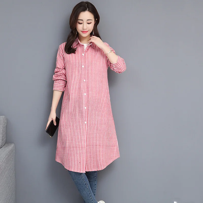 2019 Spring Leisure Large Size Striped Shirt Women's Cotton Linen Long-sleeved Irregular Long Tunic Tops aa819
2019 Spring Leisure Large Size Striped Shirt Women's Cotton Linen Long-sleeved Irregular Long Tunic Tops aa819