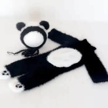 Baby Panda Bonnet Outfit Set Knitted Fuzzy Animal Suit Furry Newborn Footed Romper and Hat Cute Animal Bonnet Baby Phtoto Props
Baby Panda Bonnet Outfit Set Knitted Fuzzy Animal Suit Furry Newborn Footed Romper and Hat Cute Animal Bonnet Baby Phtoto Props