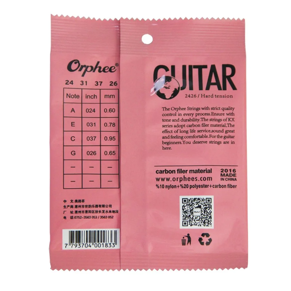 Orphee Professional Clear Nylon White Carbon Fiber Ukulele Strings Hawaii Guitar 4 Strings For Ukulele Soprano Concert Tenor - KX80 P&P Strings Clear 10% Nylon+20% polyester+ Carbon Fiber Soprano/Concert/Tenor