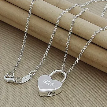 2019 New 925 Silver Necklace Fashion Lock Heart Pendant Necklaces Jewelry for Women Couple Girl Gift
2019 New 925 Silver Necklace Fashion Lock Heart Pendant Necklaces Jewelry for Women Couple Girl Gift