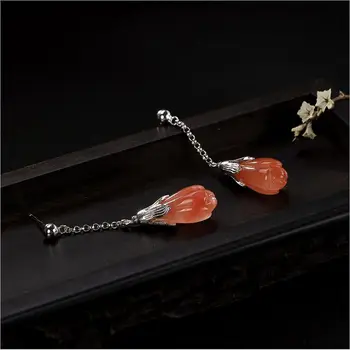 100% real S925 sterling silver Natural South Red Agate vintage personality magnolia temperament lady earrings
100% real S925 sterling silver Natural South Red Agate vintage personality magnolia temperament lady earrings