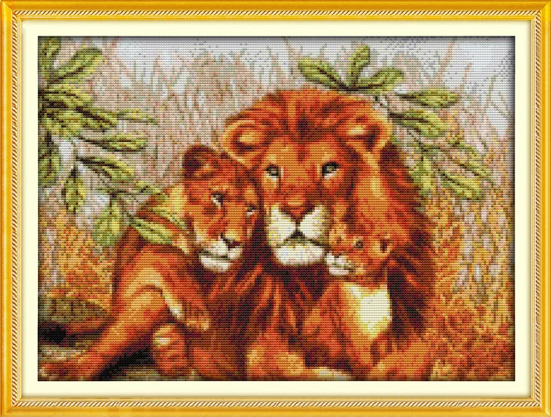 A lion family in peace Printed Canvas DMC Counted Cross Stitch Kits printed Cross-stitch set Embroidery Needlework
A lion family in peace Printed Canvas DMC Counted Cross Stitch Kits printed Cross-stitch set Embroidery Needlework