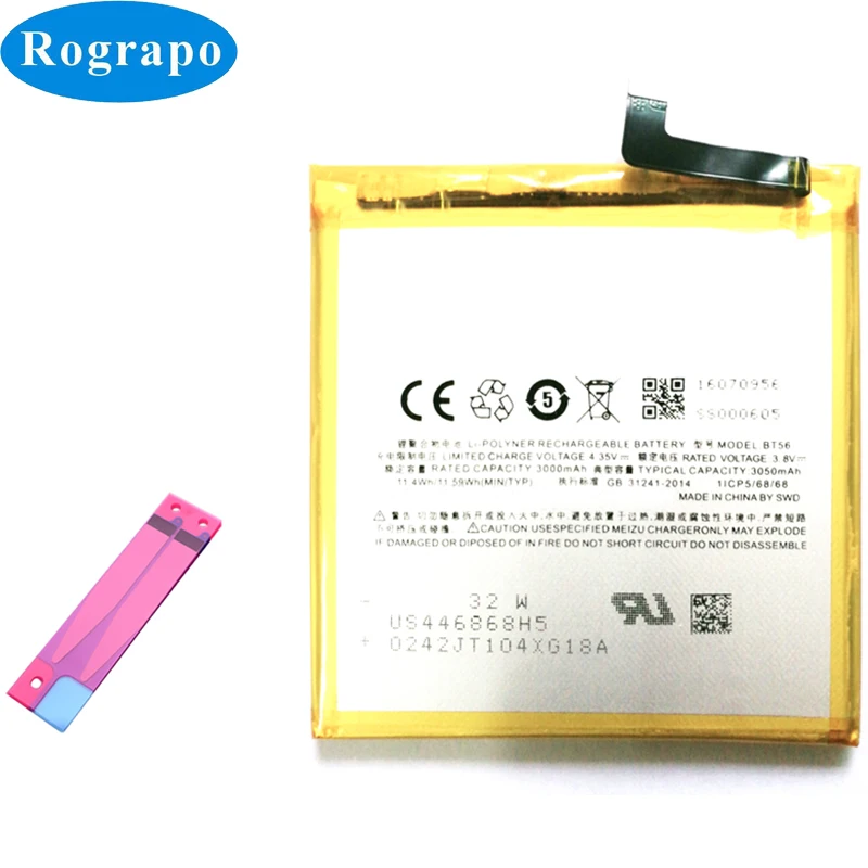 Official 3050mAh BT56 Replacement Battery Batterie For Meizu Meizy MX5 Pro / Pro 5 Pro5 M5776 Mobile Phone Batteries Accumulator
Official 3050mAh BT56 Replacement Battery Batterie For Meizu Meizy MX5 Pro / Pro 5 Pro5 M5776 Mobile Phone Batteries Accumulator