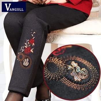 Vangull Winter Women Thick Pants High Waist Velvet Ankle-Length Pants 2019 Autumn New Floral Embroidery Mother Straight Pants
Vangull Winter Women Thick Pants High Waist Velvet Ankle-Length Pants 2019 Autumn New Floral Embroidery Mother Straight Pants