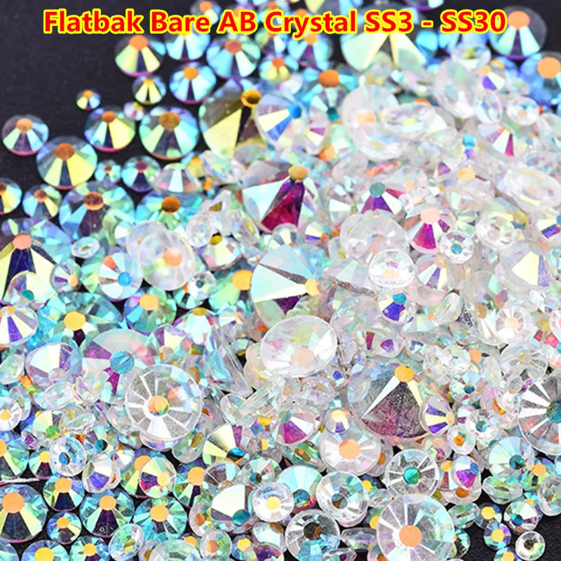 Mix Sizes Transparent Stone SS3-SS30 Glass Clear AB 3D Nail Rhinestones 1440pcs/lot Flat Back Non Hotfix Rhinestone
Mix Sizes Transparent Stone SS3-SS30 Glass Clear AB 3D Nail Rhinestones 1440pcs/lot Flat Back Non Hotfix Rhinestone