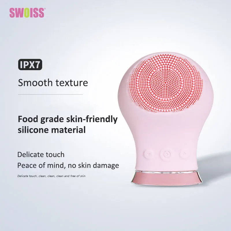 SWOISS Silicone Facial Cleaning Brush Pore Cleaner Vibration Facial Massager Electric Sonic Face Brush For Washing Beauty Tool
SWOISS Silicone Facial Cleaning Brush Pore Cleaner Vibration Facial Massager Electric Sonic Face Brush For Washing Beauty Tool