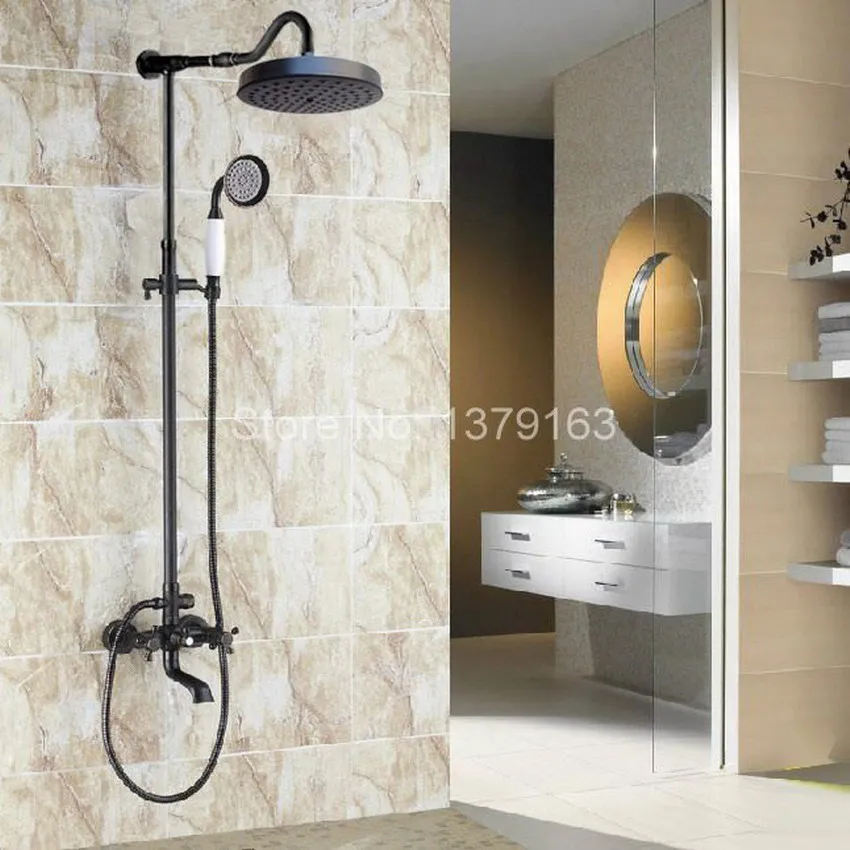 Luxury Bathroom Rain Shower Faucet Set Black Oil Rubbed Bronze Handheld Shower Head Two Cross Handles Bathtub Mixer Tap ars668
Luxury Bathroom Rain Shower Faucet Set Black Oil Rubbed Bronze Handheld Shower Head Two Cross Handles Bathtub Mixer Tap ars668