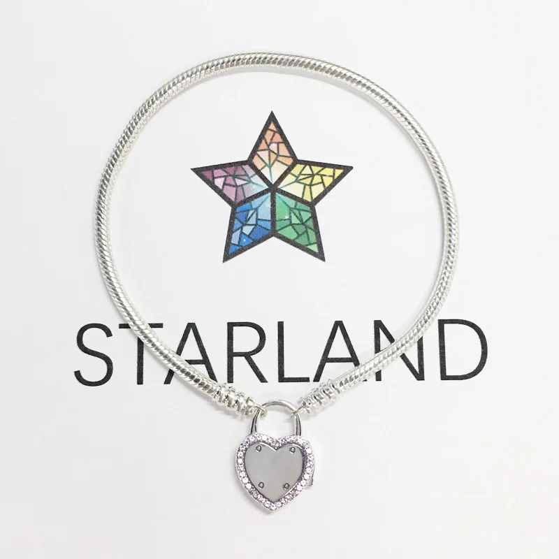 Starland Real 925 Sterling Silver Heart-shaped lock Button Charm Bracelet For Women Original Brand Jewelry Valentine's Day Gifts
Starland Real 925 Sterling Silver Heart-shaped lock Button Charm Bracelet For Women Original Brand Jewelry Valentine's Day Gifts