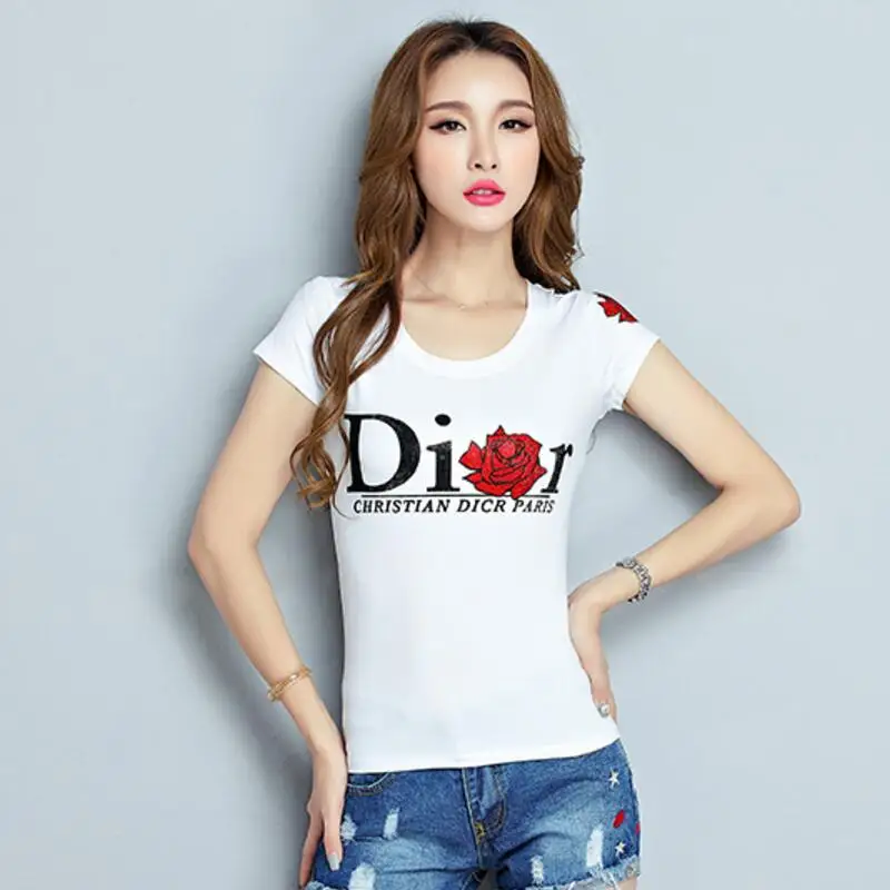 Summer new plus size women's loose print hot drilling T-shirt cotton casual fashion Slim wild short-sleeved round neck T-shirt
Summer new plus size women's loose print hot drilling T-shirt cotton casual fashion Slim wild short-sleeved round neck T-shirt