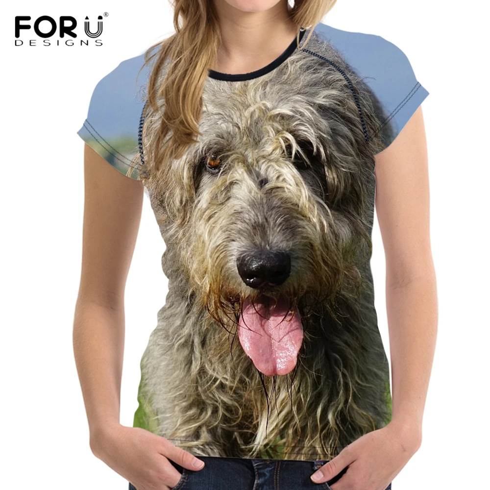 FORUDESIGNS Stylish Women Summer T Shirts Cute 3D Dog Irish Wolfhound Print Female T-shirts Brand Short Sleeve Top Tees Clothing
FORUDESIGNS Stylish Women Summer T Shirts Cute 3D Dog Irish Wolfhound Print Female T-shirts Brand Short Sleeve Top Tees Clothing