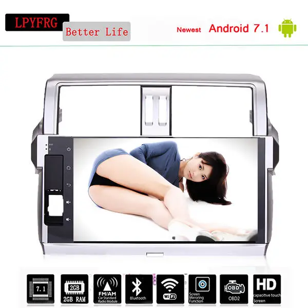 10 2 дюймов android 0 автомобильный DVD GPS для Toyota Land Cruiser Prado 150 2014 2017 головное устройство