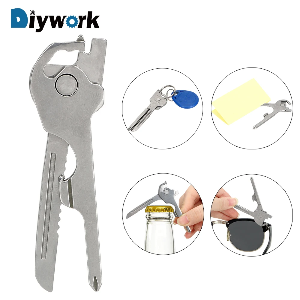 DIYWORK 6 in 1 EDC Screwdriver Mini Knife Wine Opener Key Ring Creative Key Chain Keyring Multifunction Hand Tools
DIYWORK 6 in 1 EDC Screwdriver Mini Knife Wine Opener Key Ring Creative Key Chain Keyring Multifunction Hand Tools