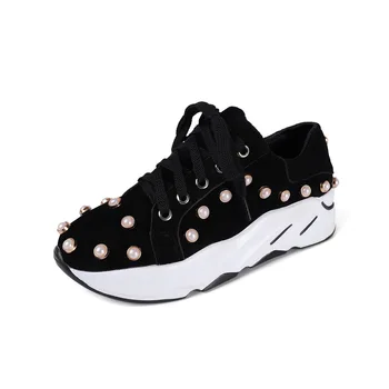 Toward a bottom thick pearl shoes in the spring of 2018 new students with round head leather shoes 18321
Toward a bottom thick pearl shoes in the spring of 2018 new students with round head leather shoes 18321