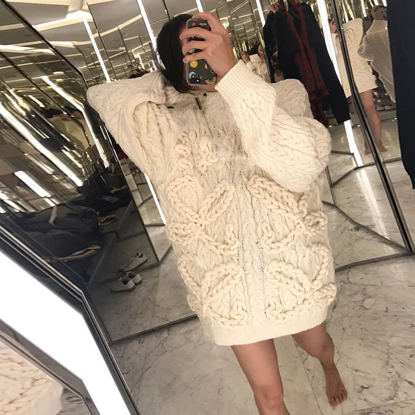 2018 New Solid Color Knitting Jumper Autumn Women Pullover Sweater Weave Turtleneck Loose Female Long Sweater Plus Size Winter
2018 New Solid Color Knitting Jumper Autumn Women Pullover Sweater Weave Turtleneck Loose Female Long Sweater Plus Size Winter