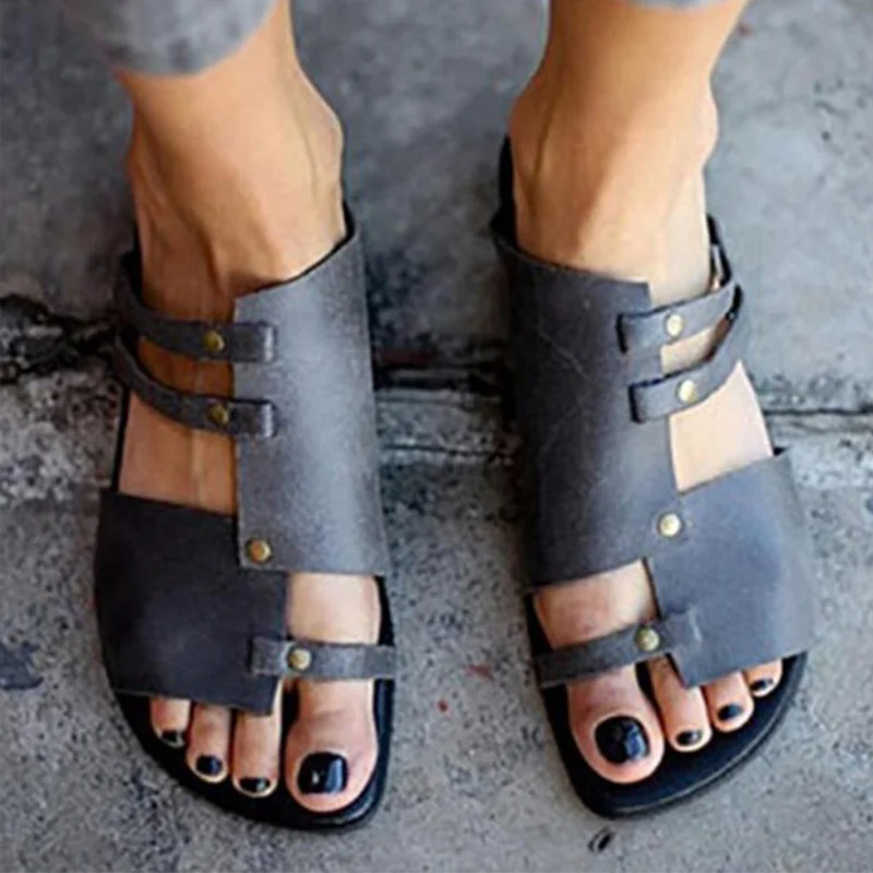 2019 New Women Gladiator Slippers Plus Size Summer Ladies Slip On Metal Casual Flat Shoes Female Casual Footwear
2019 New Women Gladiator Slippers Plus Size Summer Ladies Slip On Metal Casual Flat Shoes Female Casual Footwear