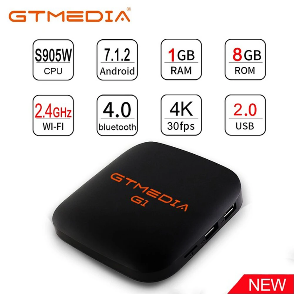GTMEDIA G1 Android 7.1 OS Smart TV Box Amlogic S905W Quad Core Media Player Android TV Box 4K HD Support Russia IPTV Set Top Box
GTMEDIA G1 Android 7.1 OS Smart TV Box Amlogic S905W Quad Core Media Player Android TV Box 4K HD Support Russia IPTV Set Top Box