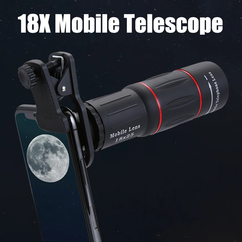 18x25 Monocular Zoom HD Optical Cell Phone Lens Universal Observing Survey 18X Telephoto Lens With Tripod For Smartphone
18x25 Monocular Zoom HD Optical Cell Phone Lens Universal Observing Survey 18X Telephoto Lens With Tripod For Smartphone