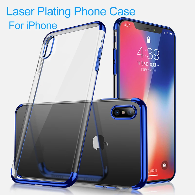 Clear Silicone Case For iPhone XS Max XR X Case Plating Transparent Soft TPU Back Cover For iPhone X 7 8 6S Plus XS Phone Case
Clear Silicone Case For iPhone XS Max XR X Case Plating Transparent Soft TPU Back Cover For iPhone X 7 8 6S Plus XS Phone Case