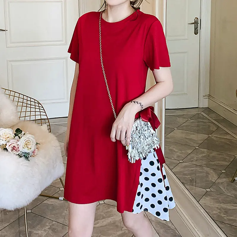 Woman Red Black Polka Dot Pattern T-shirt Dresses Female Summer Daily Streetwear Fashion Woman Bowknot Plus Size Mini Dress 2019
Woman Red Black Polka Dot Pattern T-shirt Dresses Female Summer Daily Streetwear Fashion Woman Bowknot Plus Size Mini Dress 2019
