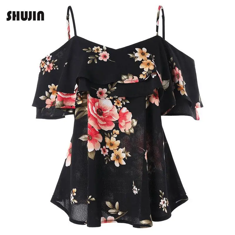 SHUJIN Women Chiffon Blouses Tops Off Shoulder Short Sleeve Floral Print Tee Spring Casual Ruffles Shirts Plus Size Blusas
SHUJIN Women Chiffon Blouses Tops Off Shoulder Short Sleeve Floral Print Tee Spring Casual Ruffles Shirts Plus Size Blusas