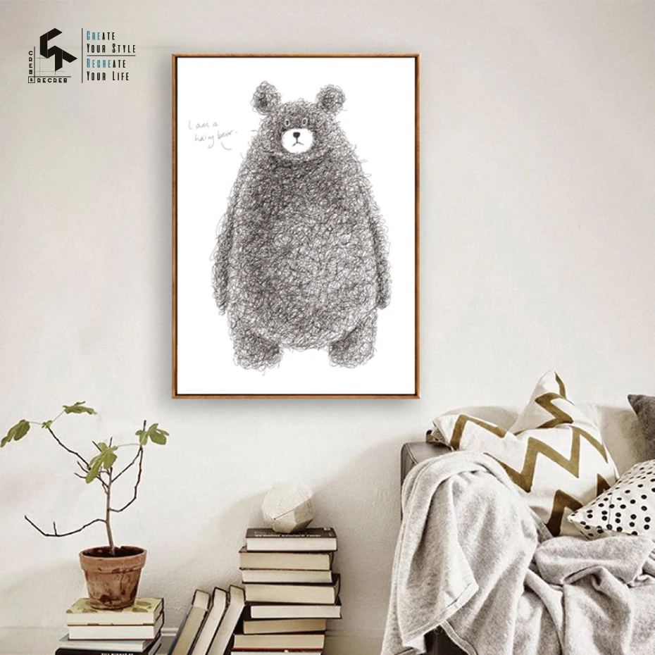 CREATE&RECREATE Nordic Poster Bear Posters And Prints Wall Art Canvas Painting Animal Poster Decoration Pictures CR1810106001
CREATE&RECREATE Nordic Poster Bear Posters And Prints Wall Art Canvas Painting Animal Poster Decoration Pictures CR1810106001