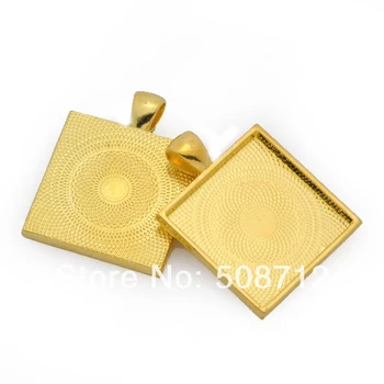 Free Ship!!! 50pcs - Gold Plated 1 inch Square Pendant Tray Blanks / Bezels for DIY Pendants
Free Ship!!! 50pcs - Gold Plated 1 inch Square Pendant Tray Blanks / Bezels for DIY Pendants