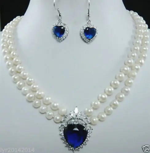 FREE SHIPPINGJewelry 2 Row 7-8mm White Pearl Necklace and Blue Jade Pendant Earring Set hot
FREE SHIPPINGJewelry 2 Row 7-8mm White Pearl Necklace and Blue Jade Pendant Earring Set hot