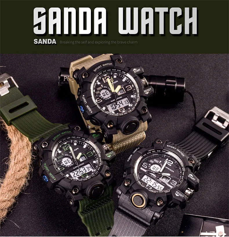 Relogio Masculino SANDA Luxury Brand G Chronograph Men's Military Sports Watch 14 Relogio Masculino SANDA Luxury Brand G Chronograph Men's Military Sports Watch 1