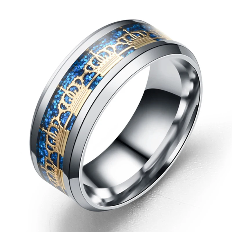 Фото Женские кольца в стиле бохо золотые/черные/синие круглые титановые нержавеющая