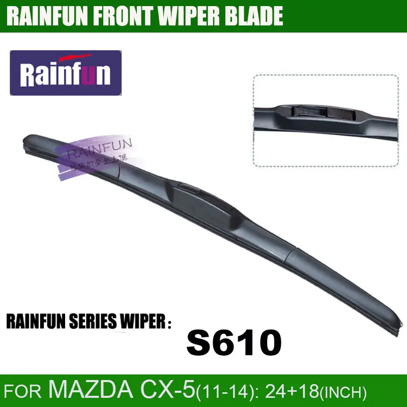 

RAINFUN 24+18 dedicated car wiper blade for MAZDA CX-5(11-), CX5 , Car Wiper auto soft windshield wiper, 2 size in one box