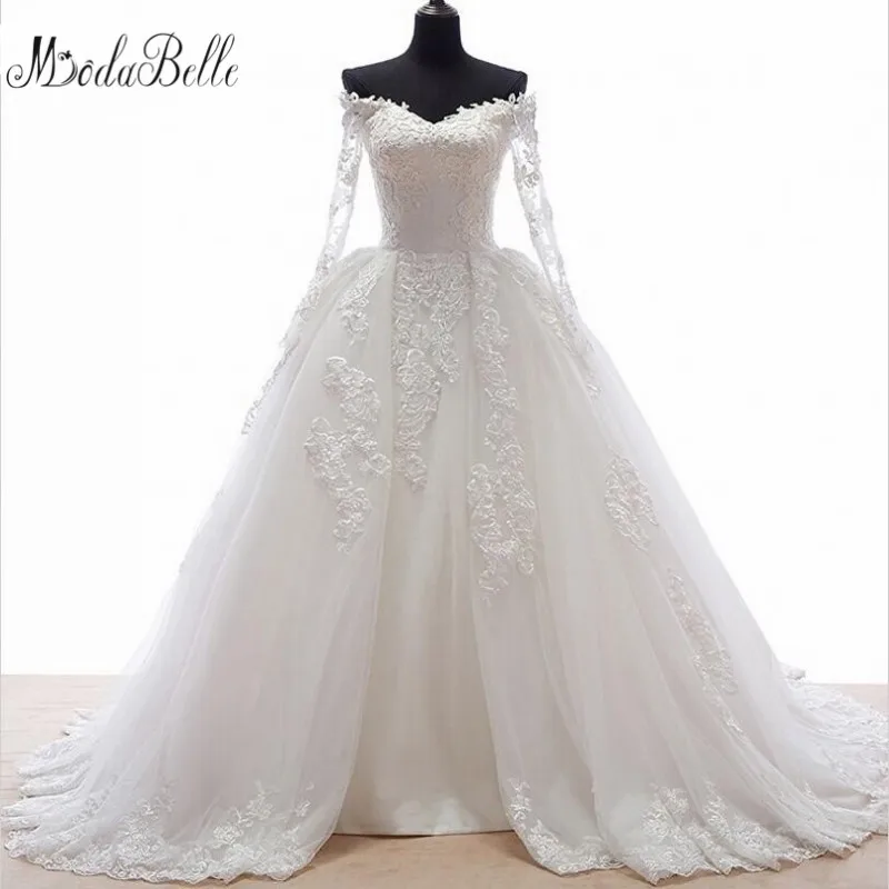 Modabelle Ivory Lace Off the Shoulder Elegant Wedding Dresses 2018 Custom Made Applique Long Sleeves Vintage vestidos de novia
Modabelle Ivory Lace Off the Shoulder Elegant Wedding Dresses 2018 Custom Made Applique Long Sleeves Vintage vestidos de novia