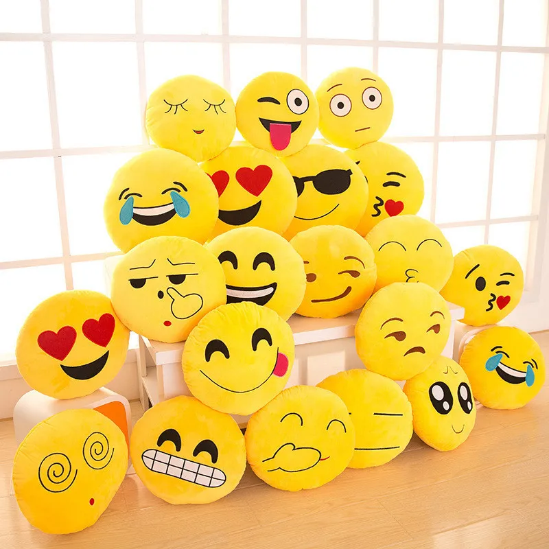 

33CM Emoji Pillow Smiley Face Pillow Decorative Pillows Sofa Stuffed Plush Toy Doll Emoticon Round Cushion Emoji Cushion