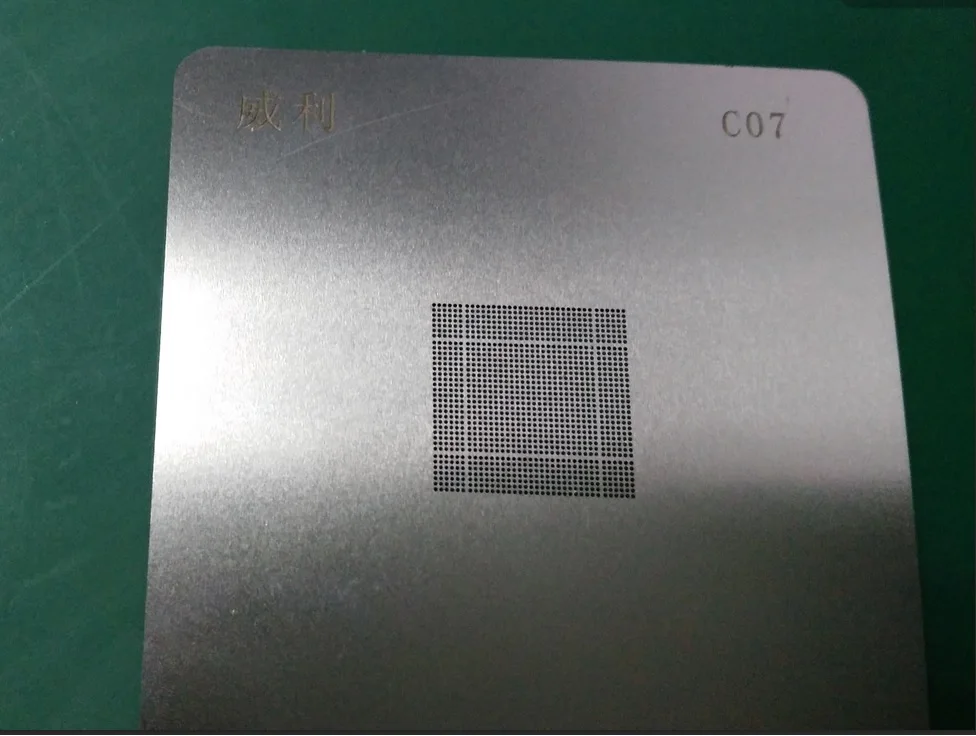 G07 reballing stencils for Single A9 processor of iphone6s , reballing scraping steel mesh for iphone 6s 6sp main CPU
G07 reballing stencils for Single A9 processor of iphone6s , reballing scraping steel mesh for iphone 6s 6sp main CPU