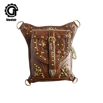 Punk Vintage Messenger Bags Men Waist Bags Rock Rivet Crossbody Shoulder Bag Brown Steampunk Women Leather Motorcycle Bag
Punk Vintage Messenger Bags Men Waist Bags Rock Rivet Crossbody Shoulder Bag Brown Steampunk Women Leather Motorcycle Bag