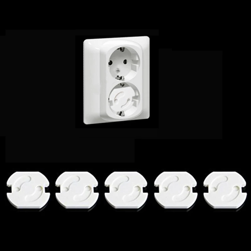 10pcs EU Baby Safety Electric Outlet Plug Covers Rotate Child Proof Shock Guard Protector Socket Plastic Safety Caps T2016 (4)