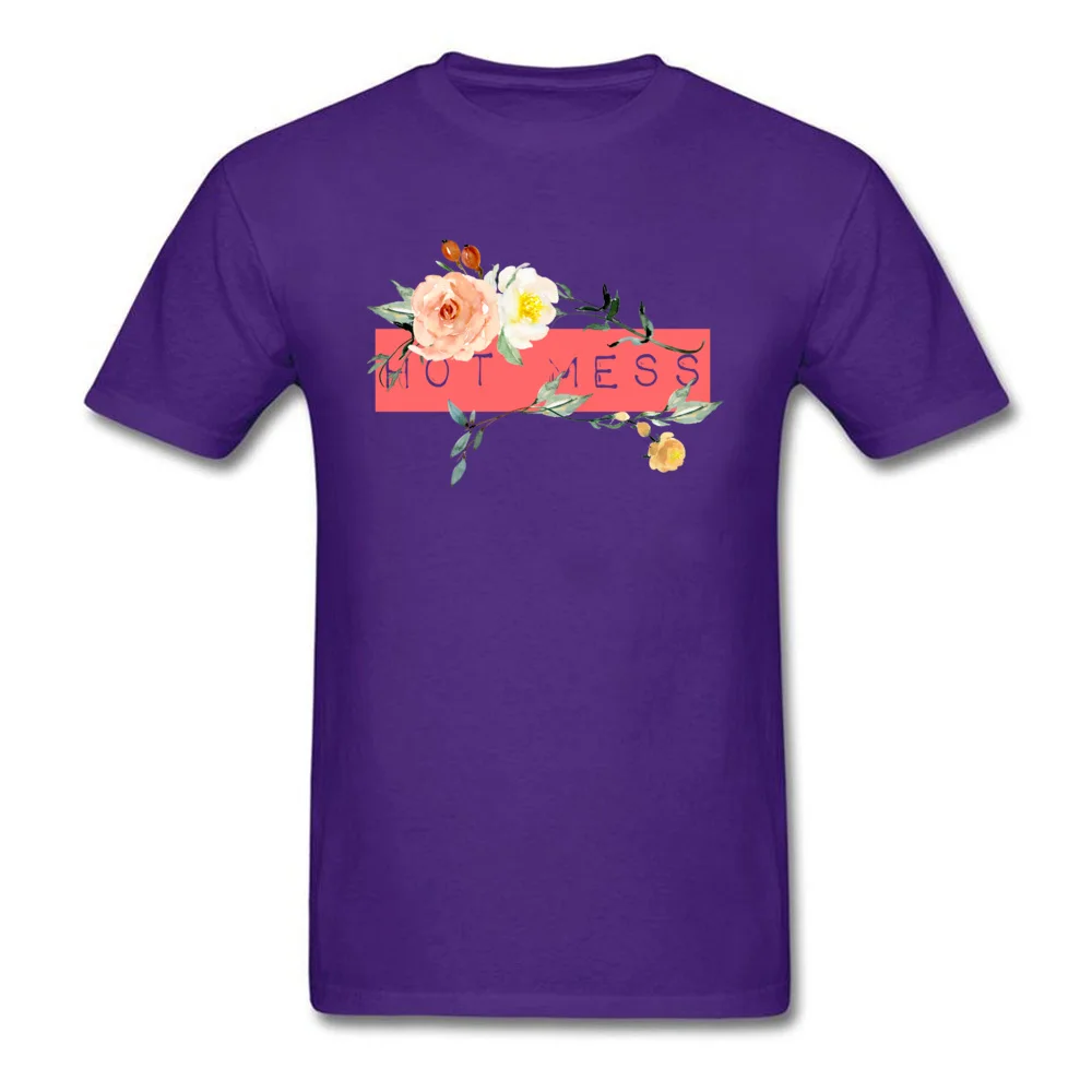 HOT MESS Round Neck Top T-shirts Summer Tops T Shirt Short Sleeve Oversized 100% Cotton Fabric comfortable Tee Shirt Custom Men HOT MESS purple