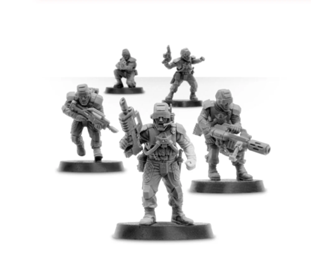 Unpainted Resin Figure Model Kit For Elysian Command Squad Unassemble