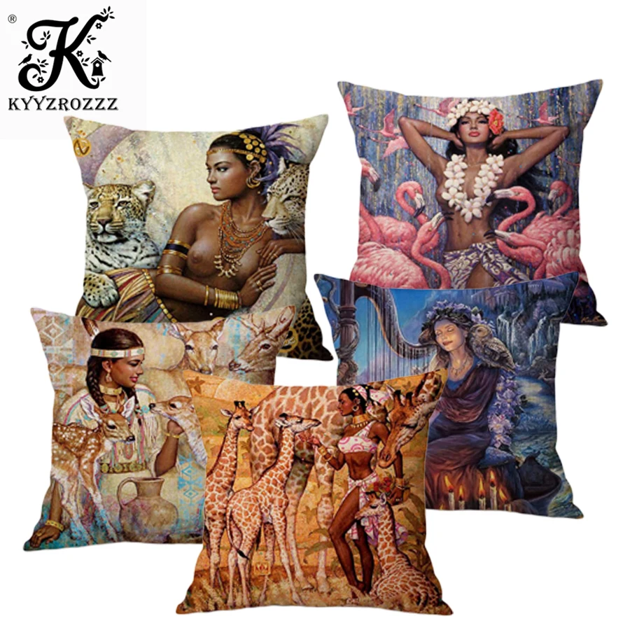 Vintage African Indian Sexy Girl Women Wild Animals Oil Painting Art Home Decorative Throw Pillow Case Linen Sofa Cushion Cover
Vintage African Indian Sexy Girl Women Wild Animals Oil Painting Art Home Decorative Throw Pillow Case Linen Sofa Cushion Cover