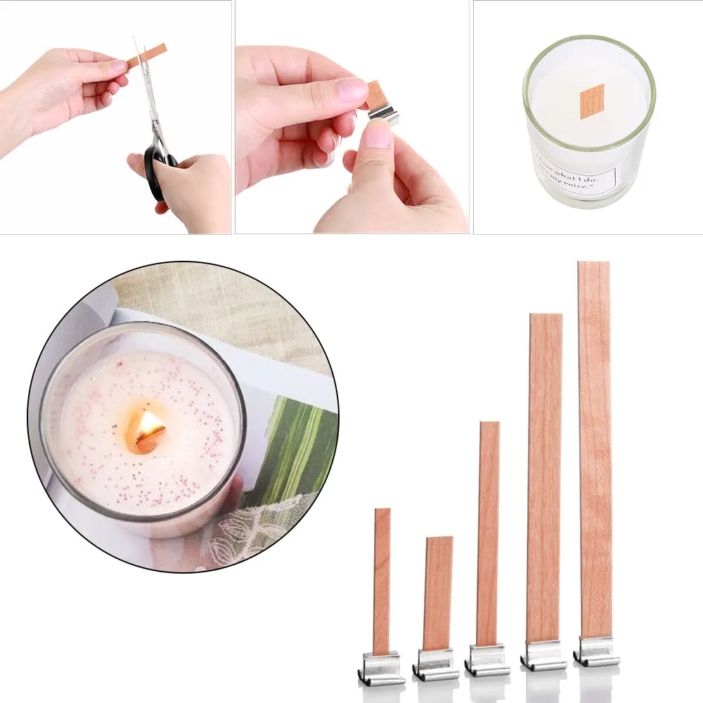 10PCS Wooden Wick Wax Candle Core Square Candlestick Sustainer Tabs Stand Alloy DIY Craft Oil Lamps Making Supplies Party
10PCS Wooden Wick Wax Candle Core Square Candlestick Sustainer Tabs Stand Alloy DIY Craft Oil Lamps Making Supplies Party