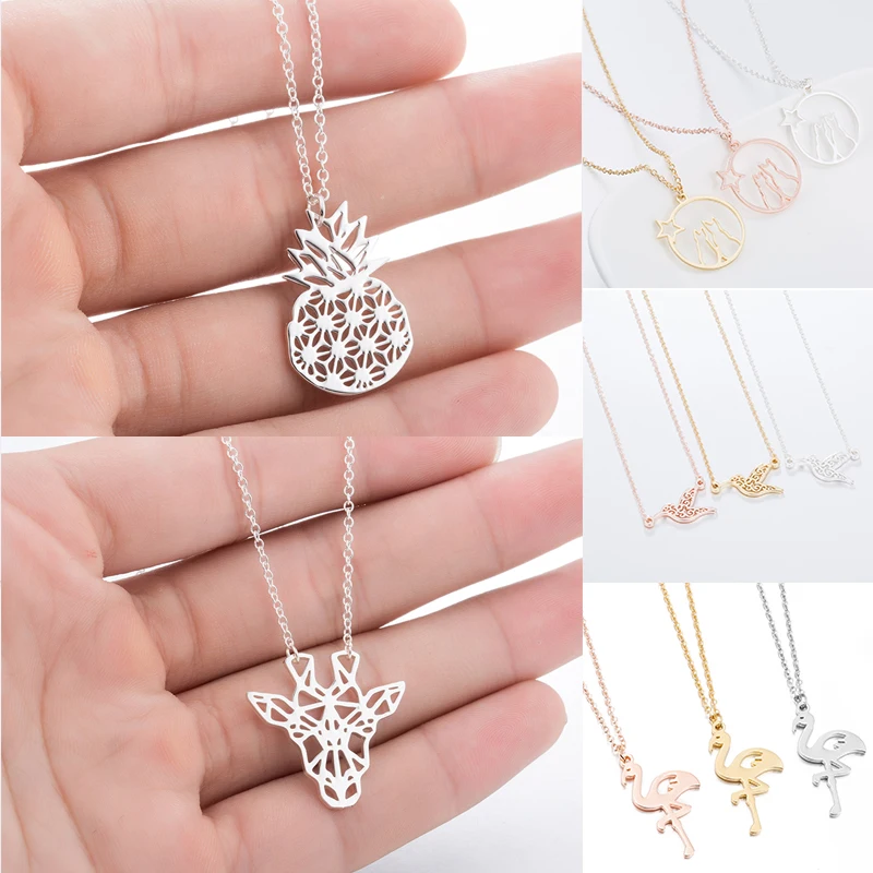 Sale Rose Gold Popular women Necklaces Stainless Steel Hollow animal cow flower Lion bird Pendant Clavicular chain
Sale Rose Gold Popular women Necklaces Stainless Steel Hollow animal cow flower Lion bird Pendant Clavicular chain