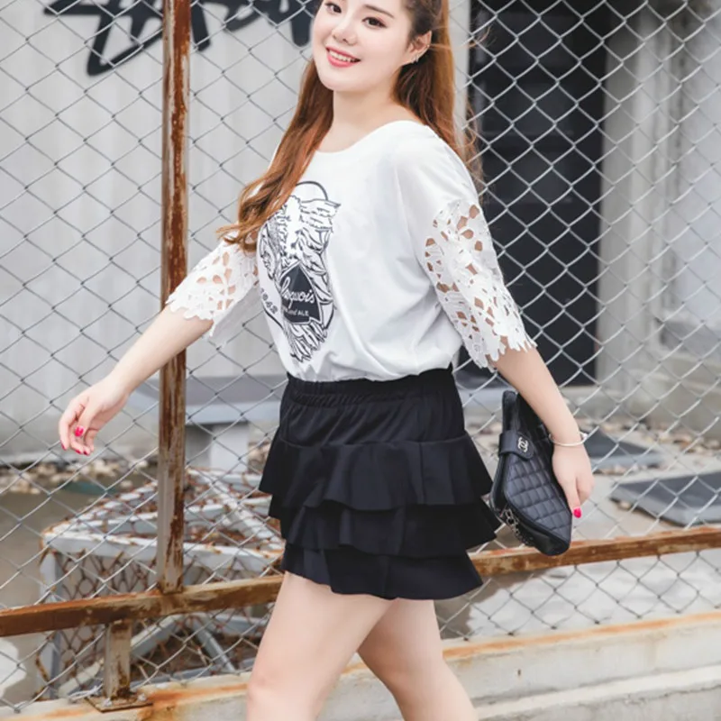 Women's Summer Skirt Ruffles Cascading 4XL Plus Size Skirts Faldas Mujer Moda Black Mini Skirt TAD151
Women's Summer Skirt Ruffles Cascading 4XL Plus Size Skirts Faldas Mujer Moda Black Mini Skirt TAD151