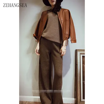 Women Pants 2019 New Spring Soft Waxy Comfortable High-Waist Cashmere Knitted Pants Female Pure Color Wide Leg Pants Casual
Women Pants 2019 New Spring Soft Waxy Comfortable High-Waist Cashmere Knitted Pants Female Pure Color Wide Leg Pants Casual