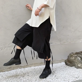 Men Loose Fake Two Pieces Casual Wide Leg Straight Pants Male Streetwear Hip Hop Punk Gothic Japan Kimono Trousers Harem Pant 
Men Loose Fake Two Pieces Casual Wide Leg Straight Pants Male Streetwear Hip Hop Punk Gothic Japan Kimono Trousers Harem Pant