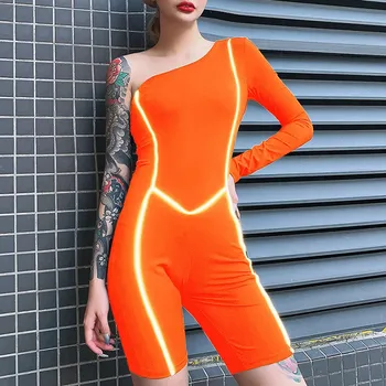 Women Sexy One Shoulder Romper Clubwear Striped Reflective Short Jumpsuit Skinny Push Up Playsuit
Women Sexy One Shoulder Romper Clubwear Striped Reflective Short Jumpsuit Skinny Push Up Playsuit
