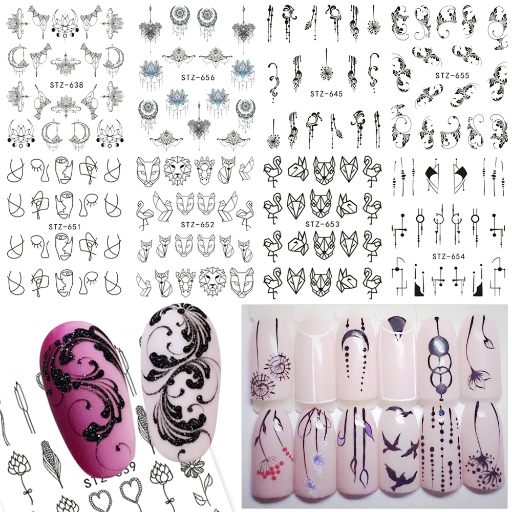 1 Sheets Simple Black Nail Art Water Transfer Sticker DIY Jewelry Flower Decals Nails Watermark Tattoo Nail Tools TRSTZ638-658
1 Sheets Simple Black Nail Art Water Transfer Sticker DIY Jewelry Flower Decals Nails Watermark Tattoo Nail Tools TRSTZ638-658