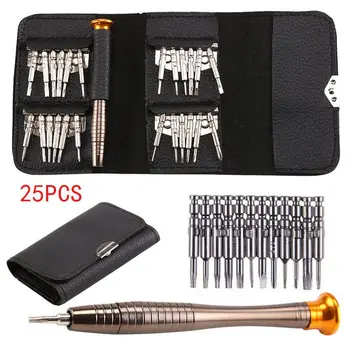 Portable 25 in 1 Screwdriver Repair Tool Set Multifunctional Torx Screwdriver Wallet Utility Kit Set Tools with Leather Pouch
