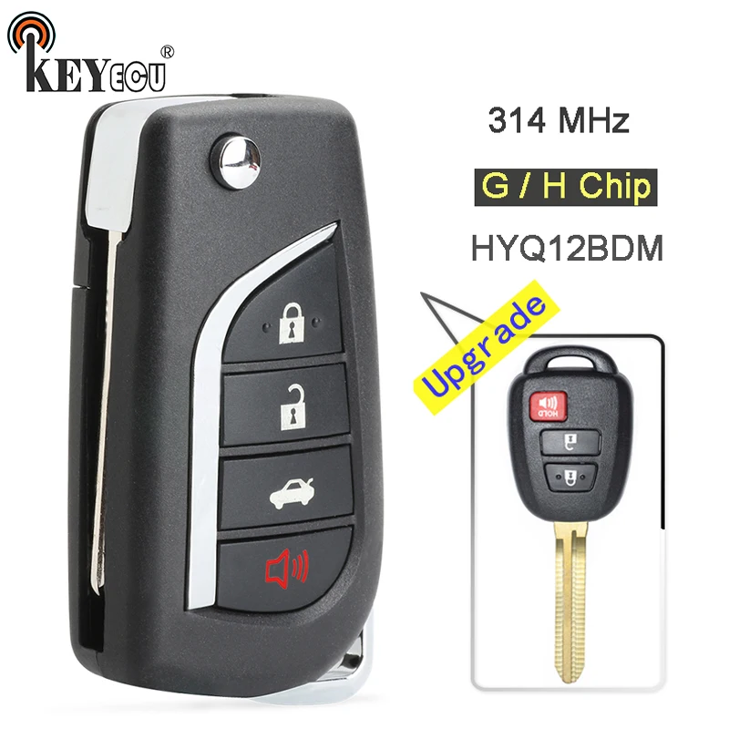 KEYECU 314MHz H/ G Chip FCC: HYQ12BDM Upgraded Flip Folding 2+1 3 Button Remote Key Fob for Toyota Prius C V Rav4 2012-2019
KEYECU 314MHz H/ G Chip FCC: HYQ12BDM Upgraded Flip Folding 2+1 3 Button Remote Key Fob for Toyota Prius C V Rav4 2012-2019